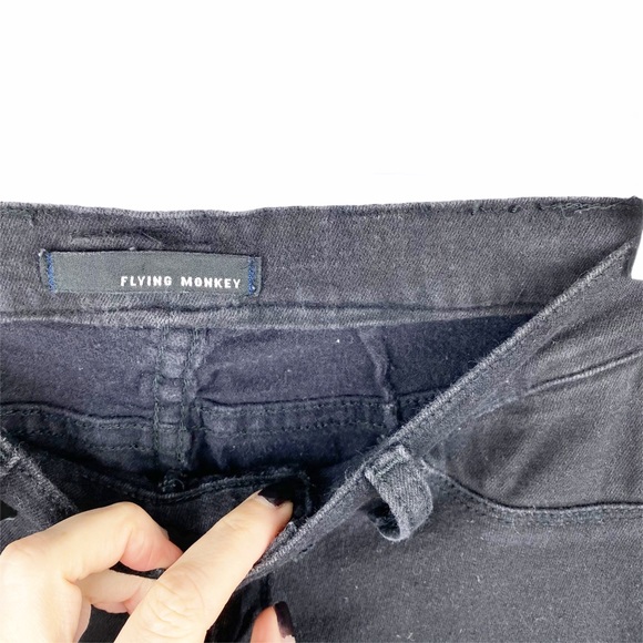 FLYING MONKEY Washed Black Stretch Skinny Ankle Jeans 5 - Picture 4 of 7